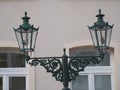 Old gas lanterns in Kaiserswerth Germany well maintained and still used ,a double basement