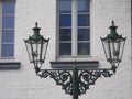 Old gas lanterns in Kaiserswerth Germany well maintained and still used Royalty Free Stock Photo