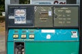 An old gas pump at an abandoned gas station in Lowell, Idaho, USA - July 26, 2021