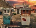 Old gas pumps at an abandoned gas station in Macon Georgia Royalty Free Stock Photo