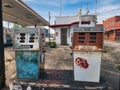 Old gas pumps at an abandoned gas station in Macon Georgia Royalty Free Stock Photo