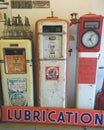 Old gas pumps at Pete`s Route 66 Gas Station Museum Royalty Free Stock Photo