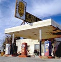 Old gas station in ghost town Royalty Free Stock Photo
