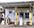 Old gas station in ghost town along the route 66 Royalty Free Stock Photo