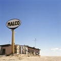 Old gas station in ghost town Royalty Free Stock Photo