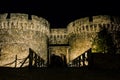 The old gate of the Belgrade fortress at night. Serbia Royalty Free Stock Photo