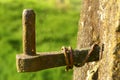 Old Gate Hinge covered in Cobweb Royalty Free Stock Photo