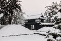 Old Gate of Hirosaki Castle in winter season, Aomori, Tohoku, Japan