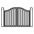 Old gate icon black color illustration flat style simple image