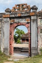 Old gate in Imperial Royal Palace of Nguyen dynasty in Hue Royalty Free Stock Photo