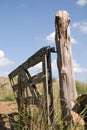 Old gate on knotty post Royalty Free Stock Photo