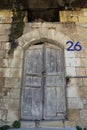 Old gate made of wood, the city of Salt, Jordan