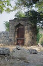 Old gate near Habashi Mahal, also know as Malik Ambar Palace, it was built around 1590, it is located in Junnar, near Pune Royalty Free Stock Photo