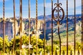 Old gate and Ronda town, Andalusia, Spain Royalty Free Stock Photo