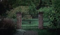 Old gate to a castle graveyard Royalty Free Stock Photo