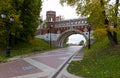 The old gate of Tsaritsyno Palace and park in Moscow