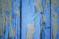 wooden vertical boards with cracked old blue paint for background Royalty Free Stock Photo