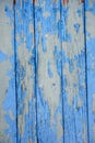 wooden vertical boards with cracked old blue paint for background Royalty Free Stock Photo