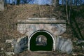 Old gates into ground at Dinaburg fortress theritory. Royalty Free Stock Photo