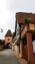 Old gateway to Boersch, typical Alsatian village in France Royalty Free Stock Photo