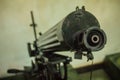 Old Gatling gun, one of the best-known early rapid-fire spring loaded. The Gatling gun was first used in warfare during the Americ