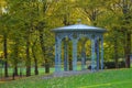 A old gazebo in a park during the autumn Royalty Free Stock Photo