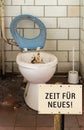 Old GDR toilet time for new Royalty Free Stock Photo
