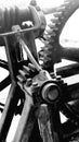 An old gear mechanism with black and white photography Royalty Free Stock Photo