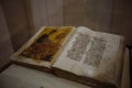 Old Georgian Christian book Gospel in Zugdidi, Georgia, Jan 31, 2023 Royalty Free Stock Photo