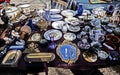 Old Georgian daggers and knives are sold at the flea market