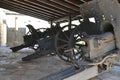 Old german artillery guns in Larnaca castle. Royalty Free Stock Photo