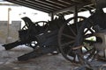 Old german artillery guns in Larnaca castle. Royalty Free Stock Photo