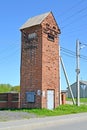 An old German-built transformer substation in the village of Nekrasovo. Kaliningrad region Royalty Free Stock Photo