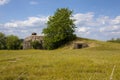 Old german bunker from the 2nd World War. A concrete bunker, abandoned in the fields in France