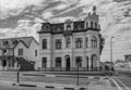 Old German colonial building in black and white, Swakopmund, Namibia