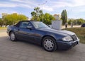 Old German convertible sports car Mercedes Benz R107 Royalty Free Stock Photo