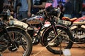 Old German motorcycle NSU 351 OSL and old Austrian motorcycle PUCH 250 S4. Close up