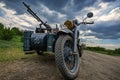 Old German motorcycle of the Wehrmacht, renovated for reconstruction of events