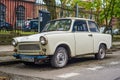Old veteran vintage primitive scrap wrecked East German plastic car Trabant 601