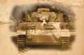 Old German tank of WWII period Royalty Free Stock Photo