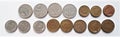 Old Germany Deutsche coins currency in different shape and size Royalty Free Stock Photo