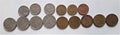 Old Germany Deutsche coins currency in different shape and size Royalty Free Stock Photo