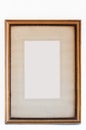 Old gilt leaf rectangular frame with passpartout whithout center image Royalty Free Stock Photo