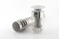 Old glass triode (valve) and microphone Royalty Free Stock Photo