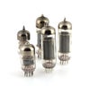 Old glass triodes (valves). Royalty Free Stock Photo