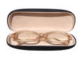 Old glasses in a case isolated. Royalty Free Stock Photo