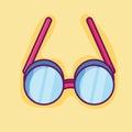 Old glasses isolated cartoon vector illustration in flat style Royalty Free Stock Photo