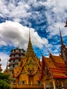 The old pagoda and blue sky for background