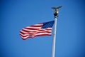 Old Glory, the flag of the USA flying in front of the Supreme Court Royalty Free Stock Photo