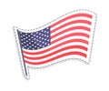 Old Glory on Pole USA Flag Vector Illustration